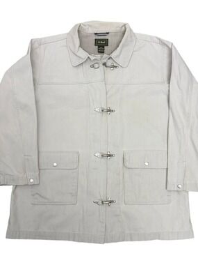 LL BEAN Vintage Chore Coat Jacket Clasp Front Relaxed Fit Coat Womens XL